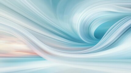 Naklejka premium Abstract swirling clouds and soft blue skies, representing calming thoughts and mental clarity, Calm Mind, Emotional Serenity