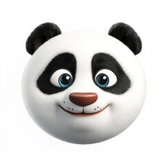 Fototapeta premium Cheerful cartoon panda with big blue eyes and a friendly smile