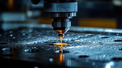 CNC machine engraving text into a metal surface, representing the versatility of CNC technology.