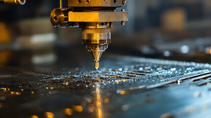 CNC machine engraving text into a metal surface, representing the versatility of CNC technology.