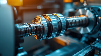 CNC machine in action, producing a series of identical metal parts, representing consistency and efficiency in manufacturing.