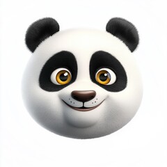 Fototapeta premium A cheerful panda face with bright eyes and a playful expression on a white background