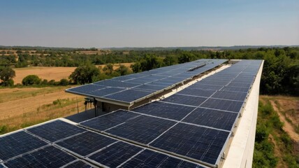 Solar Panels on a Building Roof