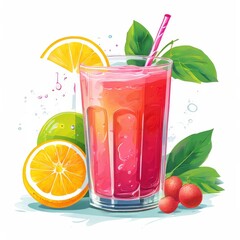 the AI Image Generator, Cocktail mojito drink fruit.