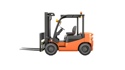 Realistic Modern forklift isolated on a white background