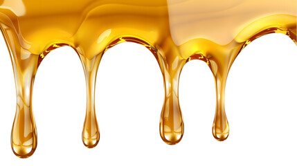 Honey dripping or liquid syrup isolated on white background