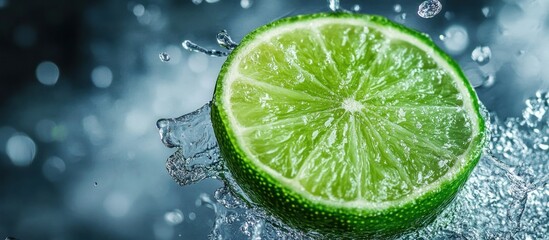 Lime Slice Splashing in Water