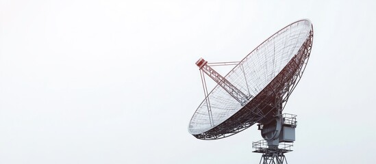 A Large Satellite Dish Against a Cloudy Sky