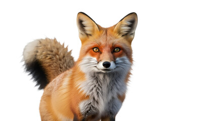 red fox isolated on white background 