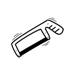 Hand Drawn Hand Saw Illustration. Doodle Vector. Isolated on White Background - EPS 10 Vector