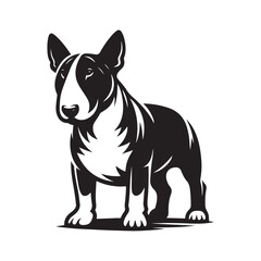 Bull Terrier vector art silhouette design black and white template 