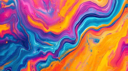 Colorful abstract painting background. Liquid marbling paint background. Fluid painting abstract texture. Intensive colorful mix of acrylic vibrant colors , ai