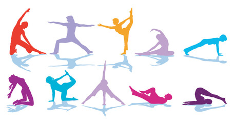Gymnastik und Yoga  Posen, illustration isoliert..eps