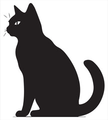 silhouette cat vector,Cat Silhouette Vector