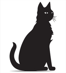 silhouette cat vector,Cat Silhouette Vector