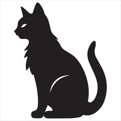 silhouette cat vector,Cat Silhouette Vector