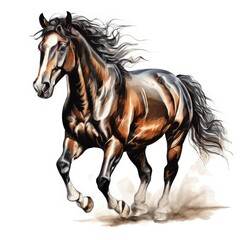 Obraz premium the AI Image Generator, horse running, isolated
