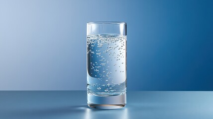 A glass of water with lots of bubbles in it