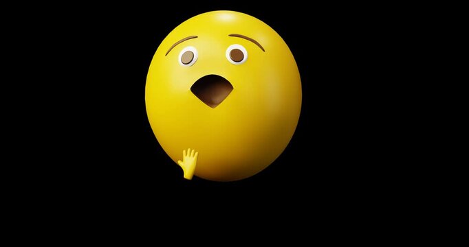 3d Emoticon Please Keep Silent or Keep Quiet Yellow Ball Emoticon Emoji or Smiley Looping Animation