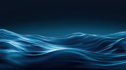 Fototapeta premium A serene depiction of gentle ocean waves in a calming blue gradient.