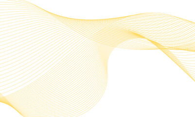 Luxury yellow golden wavy curve lines background. Digital futuristic technology concept. Gradient banner background.  Science, banner, business, poster, template, music background.