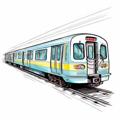 Naklejka premium the AI Image Generator, tram in the city