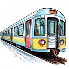 Naklejka premium the AI Image Generator, tram in the city