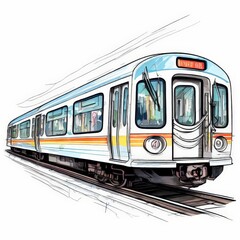 Naklejka premium the AI Image Generator, tram in the city