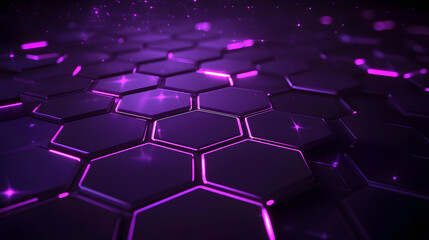Fototapeta premium Abstract purple technology hexagonal background