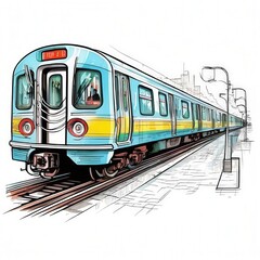 Obraz premium the AI Image Generator, tram in the city