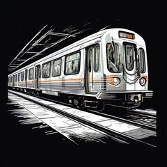 Naklejka premium the AI Image Generator, tram in the city