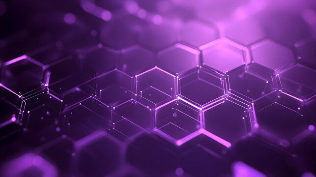 Abstract purple technology hexagonal background