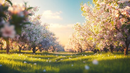 Enchanting Orchard at Sunset