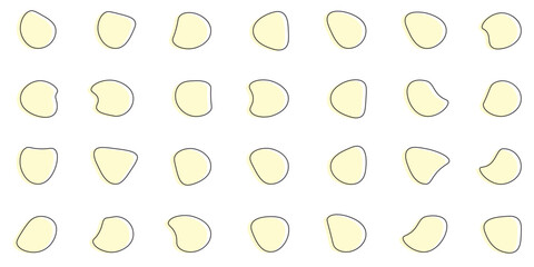 Random blob circles silhouette icon set. An arrangement of black organic shapes. Isolated on a white background.