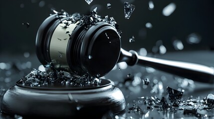 Shattered Gavel:Symbolizing the Breakdown of Legal Justice