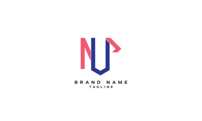 NUP, NPU, UNP, UPN, PUN, PNU, Abstract initial monogram letter alphabet logo design