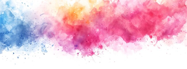 Obraz premium Colorful Abstract Watercolor Splash with Vibrant Red, Pink, and Blue Shades