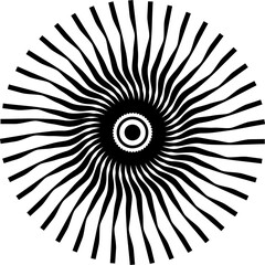black and white swirl mandala circle symbol logo icon.