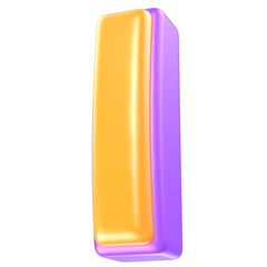 I Letter Yellow And Purple 3D Render