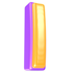 l Letter Yellow And Purple 3D Rendering