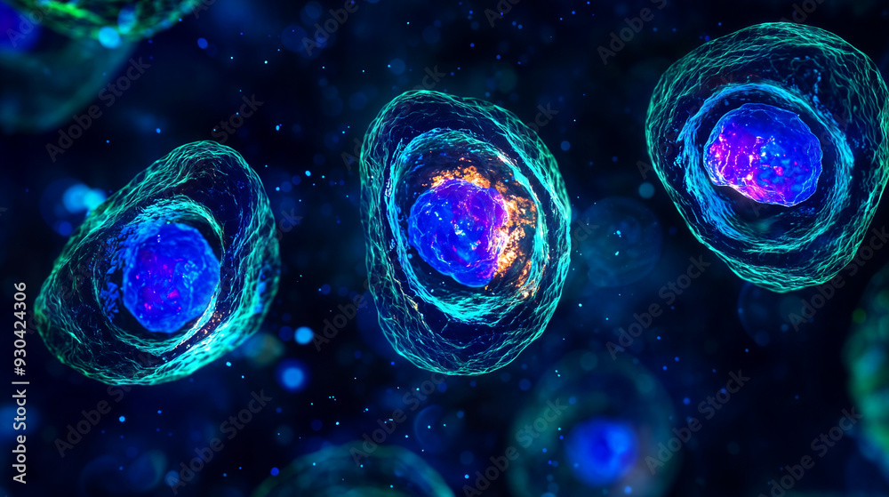Canvas Prints human cell or embryonic stem cell ,microscope view