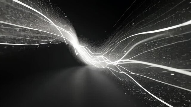 Abstract Black and white retro light pattern with Motion graphic animation