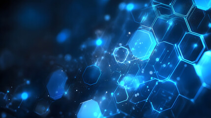 Abstract blue technology hexagonal background