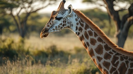Obraz premium Giraffe in the Okavango Delta - Moremi National Park in Botswana