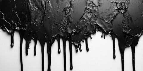 Black Paint Dripping on White Surface