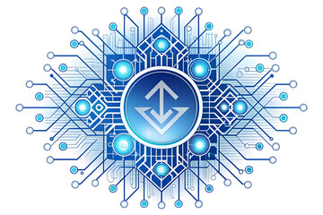 Abstract Vector Elements: Ethical AI Symbols and Patterns Concept for AI Driven Design - Importance of Ethics in Digital Development - White Background Isolated