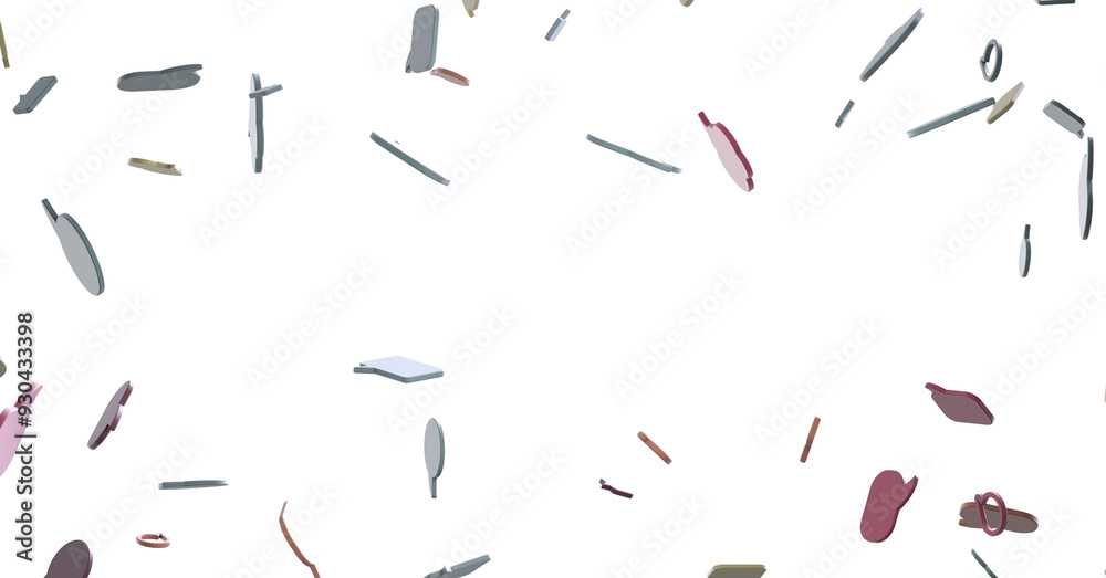 Poster 3D rendering flying email icon and web flying