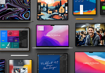 Laptop Air Mockup Tablet Pro Set