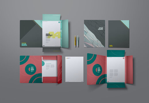 3 Flap Folder Mockup