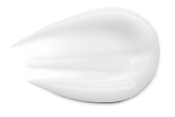 Smear of white cosmetic cream on empty background.